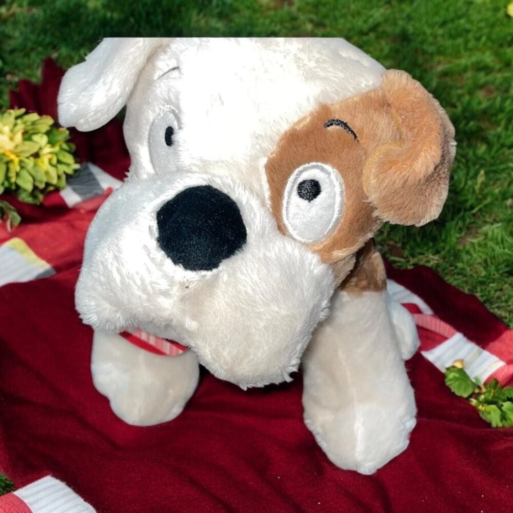 Hallmark Love You Pup Bulldog Plush Brown White Wrinkly Dog Stuffed Animal 8"